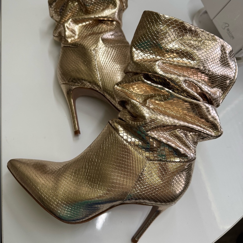 SCHUTZ Gold Heeled Boots